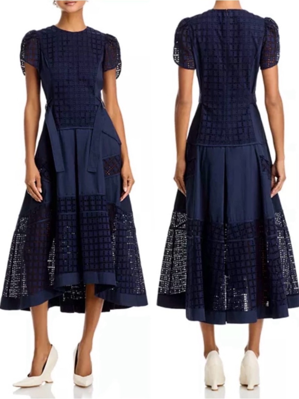 3.1 Phillip Lim Broderie Anglaise Grid Tulip Dress size 10